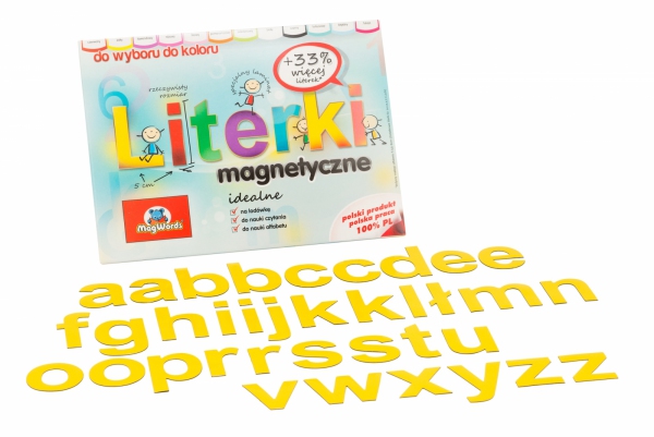 Alfabet Magnetyczny 5 cm - małe litery w kolorze żółtym