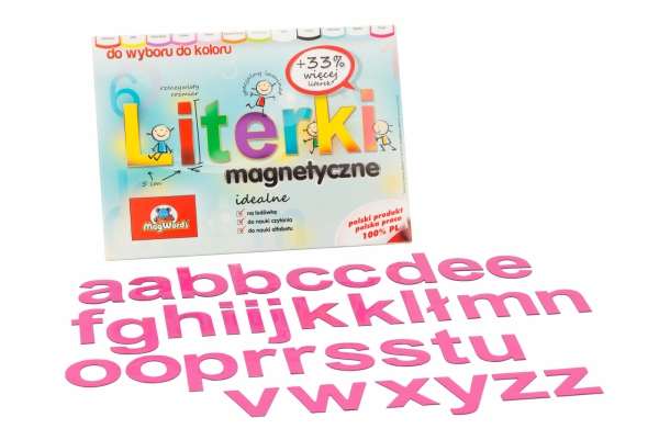 Alfabet Magnetyczny 5 cm - małe litery w kolorze fuksjowym